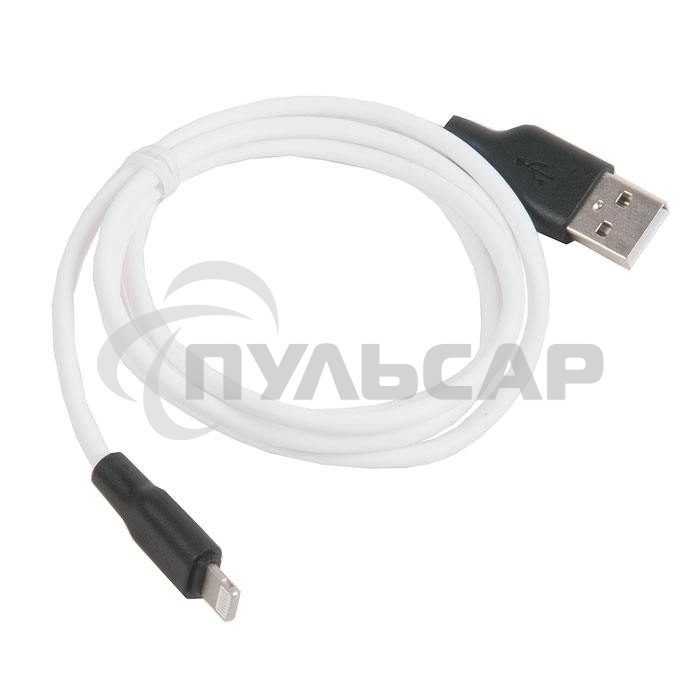 Кабель USB 2.0 HOCO X21, силиконовая оплетка, AM/Lightning M, бело-черный, 1м