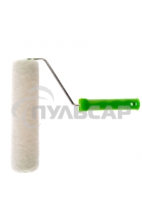 Валик с натуральным мехом, с ручкой, 250 мм, ворс 12 мм, D 48 мм, D ручки - 6 мм, Россия Сибртех