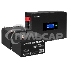 Комплект Источник бесперебойного питания EX295994RUS + батарея 26Aч EX282970RUS 2шт (инвертор, синус, для котла, PF=1, настенный) ExeGate IdealSine SR-1500.LCD.2SH  1500VA/1500W, чистая синусоида, цветной LCD-дисплей, 2*Schuko, крепление настенное, черный