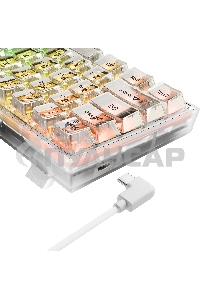 Клавиатура проводная игровая Redragon Fizz прозрачно-белая (USB,+ICE, 61 кл., RGB подсветка)