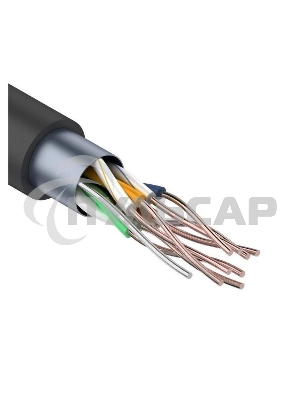 Кабель витая пара F/UTP кат.5E 4х2х24AWG solid CU PE Outdoor черный (м) Rexant 01-0146
