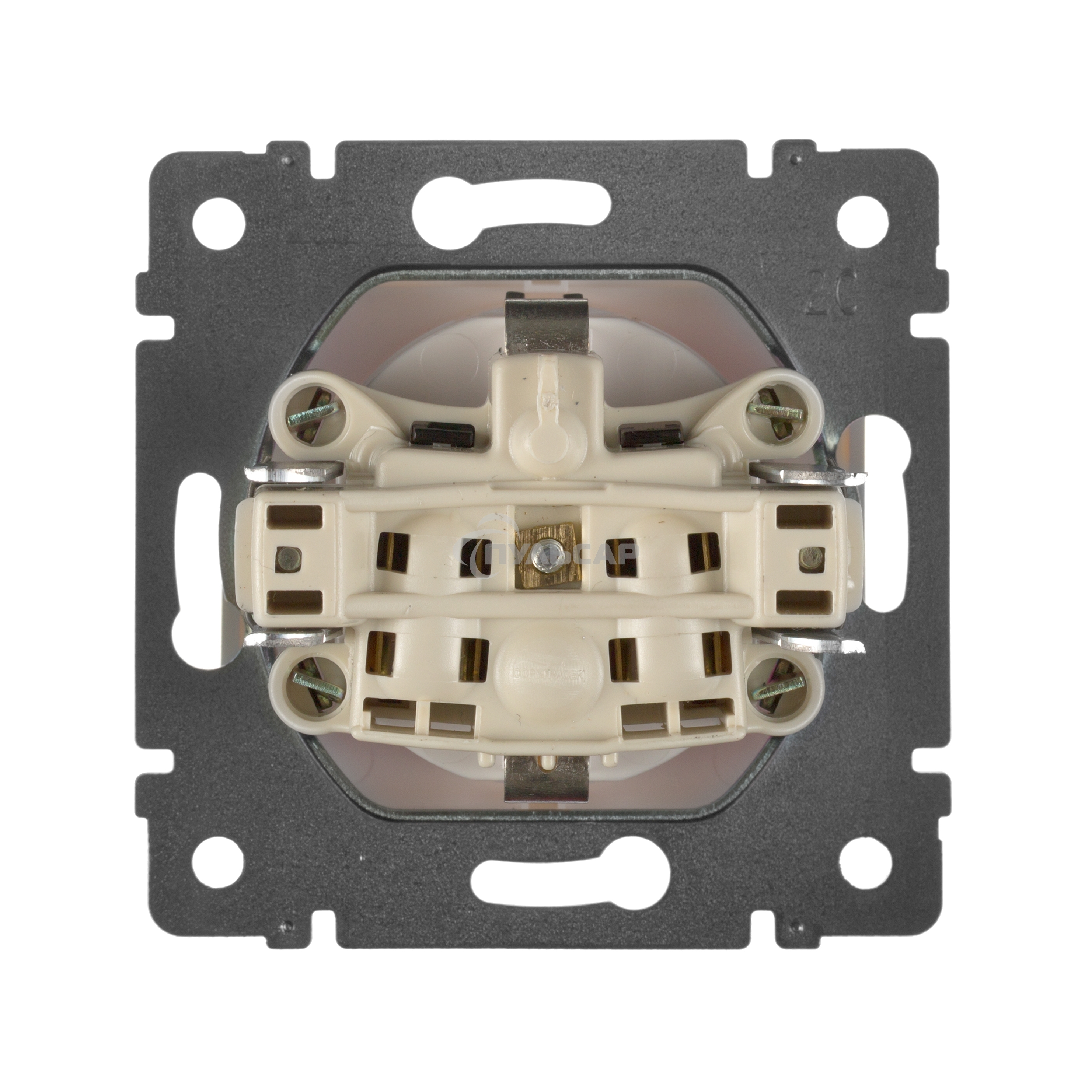 Розетка Valena с заземлением с крышкой (белая)