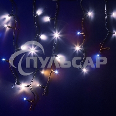 Гирлянда Neon-night Айсикл (Бахрома) светодиодная 5х0,7 м, с эффектом мерцания, 152 LED, черный провод каучук, белое свечение