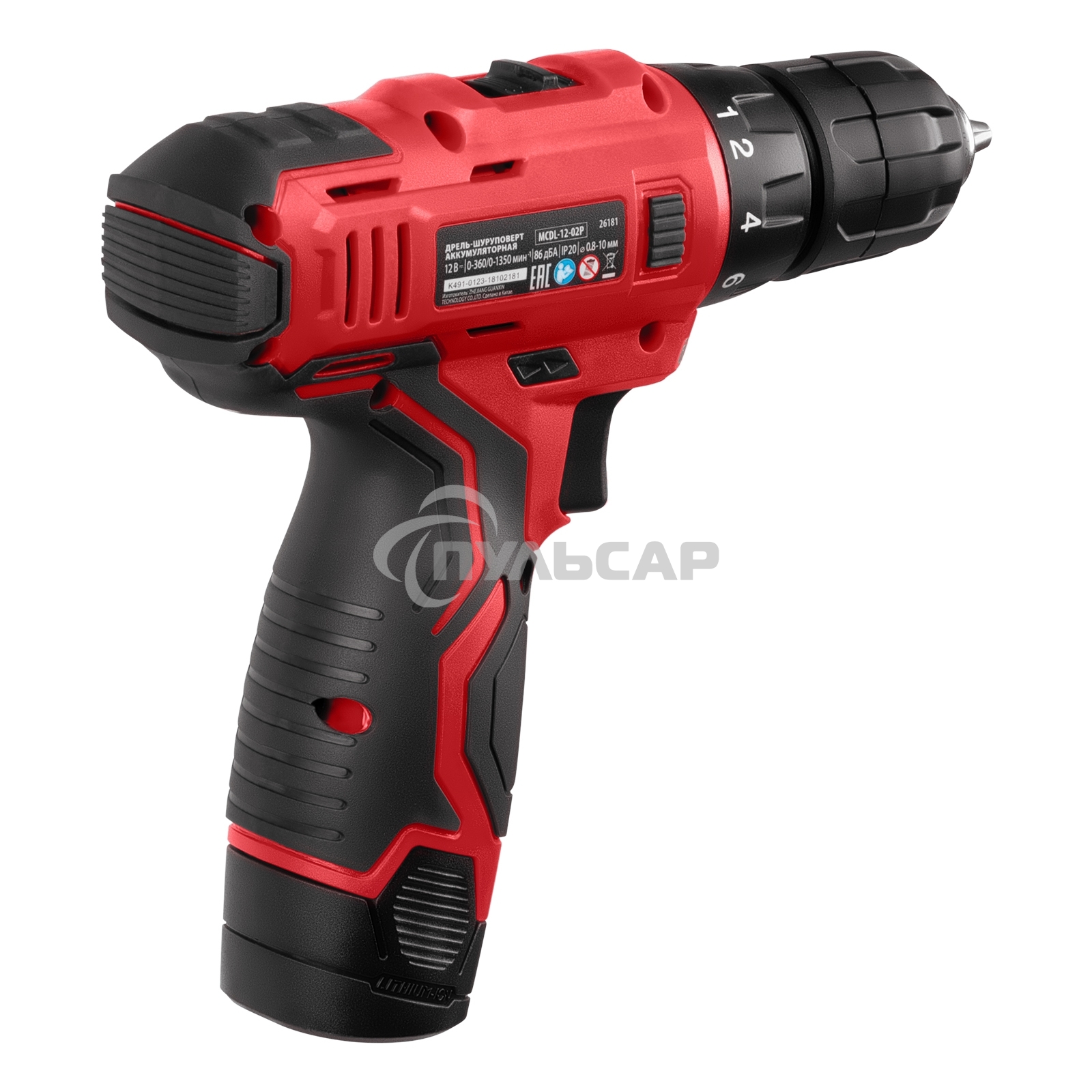 Дрель-шуруповерт MTX MCDL-12-02P, Аккумуляторная, 12В, 2 АКБ, Кейс