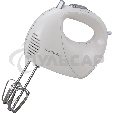 Миксер SUPRA MXS-527 500 Вт.Режим Турбо. 5 скоростей. Две насадки: для взбивания яиц и крема и для замеса тяжелого теста. белый.