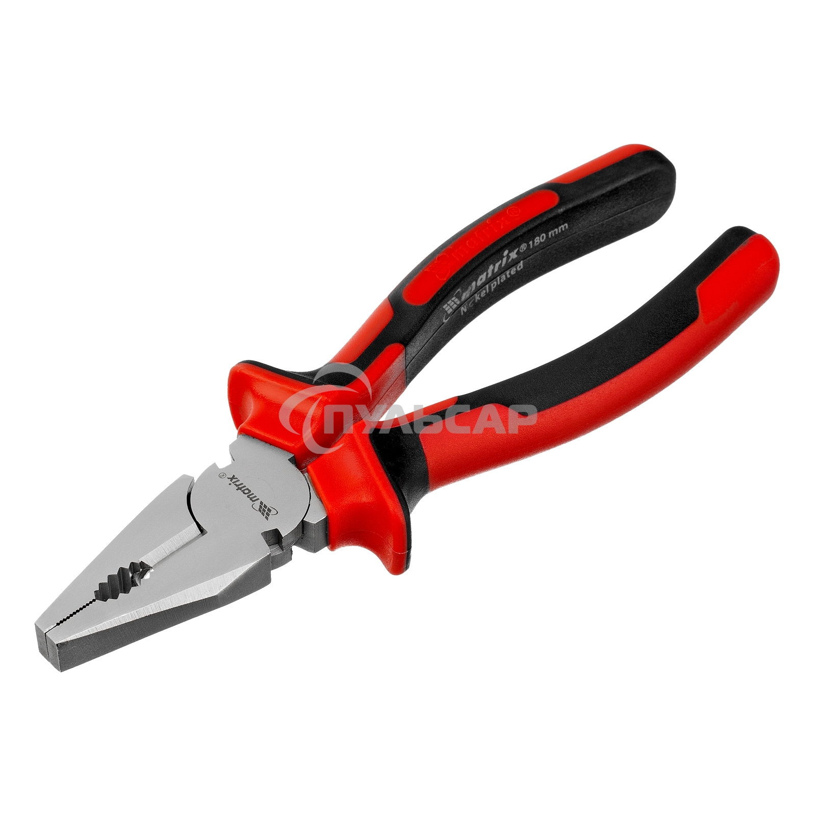 Плоскогубцы Matrix NICKEL, 180 мм, никелированные, двухкомпонентные рукоятки
