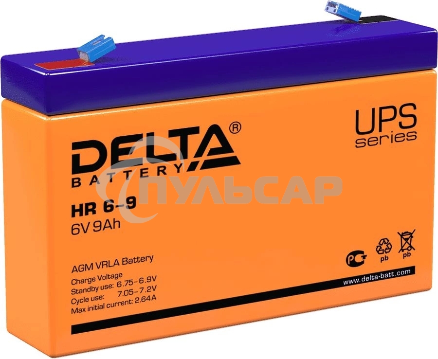 Батарея Delta HR 6-9 (634W) (6V, 9Ah)