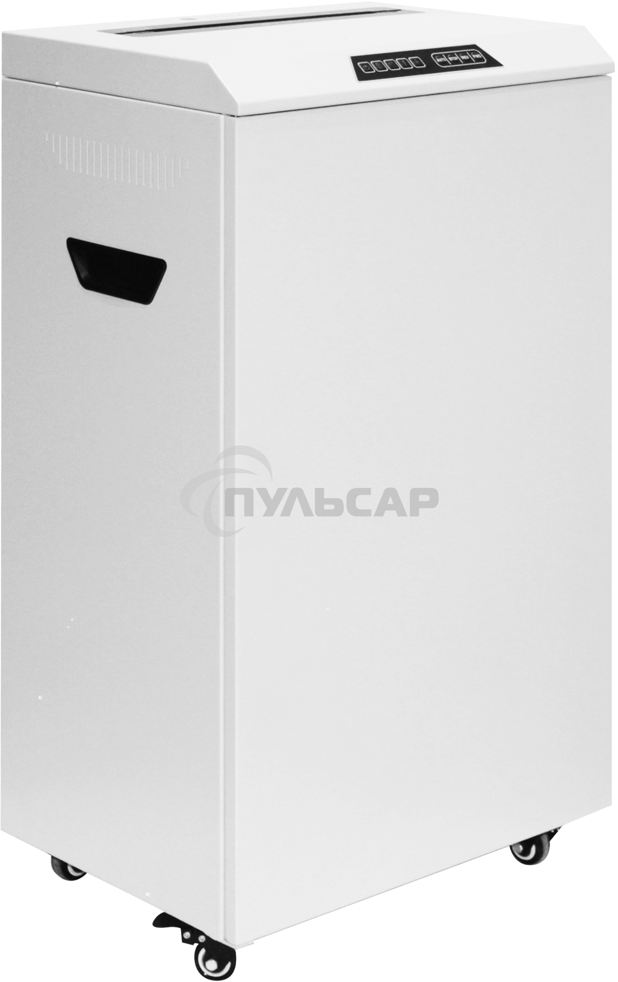 Шредер ГЕЛЕОС УО90-5, DIN P-5 (4 ур-нь секр.), фрагмент 1,9х15мм, 18-21 лист (70г/м2), CD/пл.карты/скрепки/скобы, 90 литров