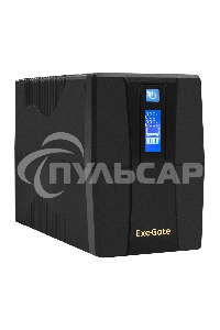 Источник бесперебойного питания ExeGate EX292775RUS Power Smart ULB-800.LCD.AVR.4C13 800VA/480W, LCD, AVR, 4*C13, металлический корпус, черный