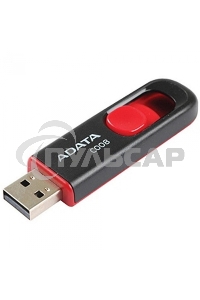 Флешка USB ADATA С008 (AC008-32G-RKD), 32 Gb, USB 2.0, R/W 15/5, черный/красный