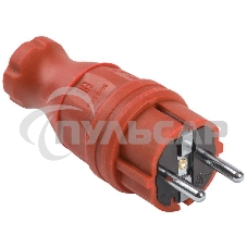 Вилка прямая ОМЕГА ВБп3-1-0м IP44 каучук красн. ИЭК PKR01-016-2-K04