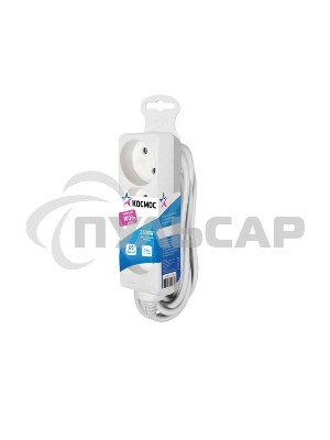 Удлинитель Космос 3х3м без заземл. 16А IP20 ПВС 2х1