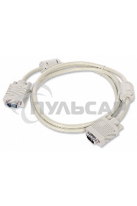 Кабель Gembird/Cablexpert CC-PPVGA-6B,Кабель VGA Premium,15M/15M, 1.8м, тройн.экран, феррит.кольца, черный, пакет