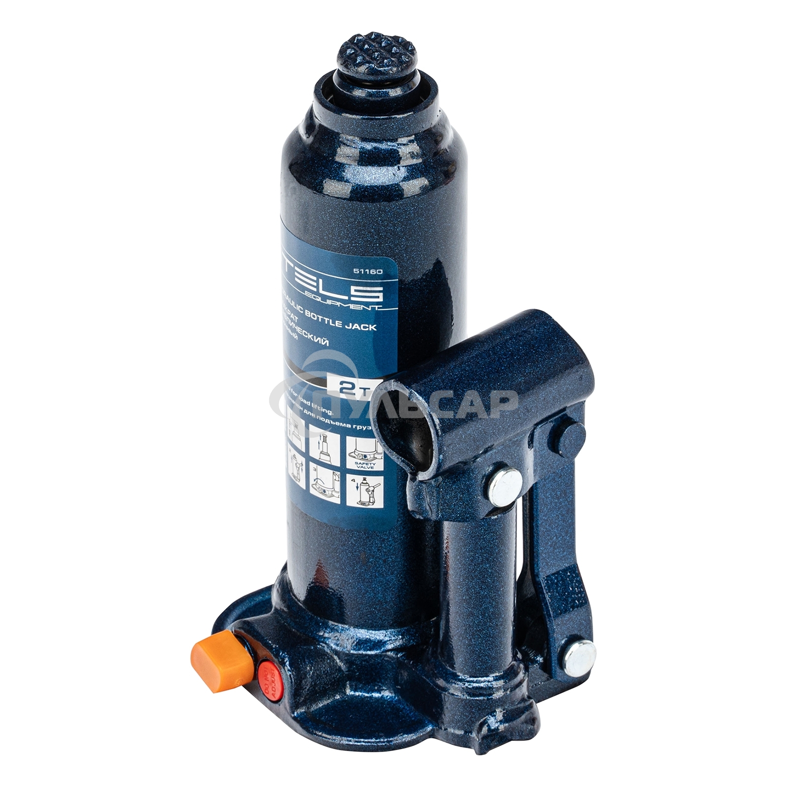Домкрат гидравлический бутылочный, 2 т, h подъема 178-338 мм Stels