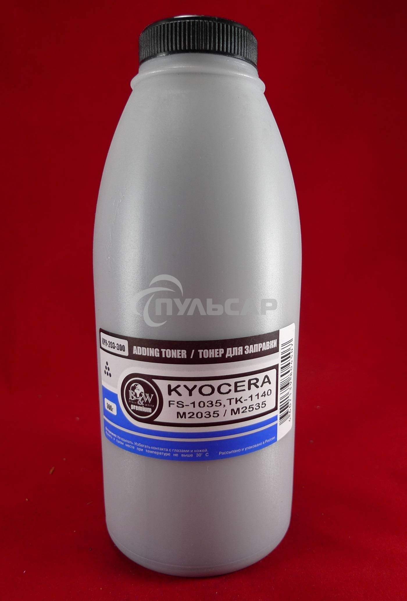 Тонер Kyocera TK-1140, FS-1035/1135MFP, M2035/M2535 (фл. 300г) B&W Premium (Tomoegawa) фас Россия
