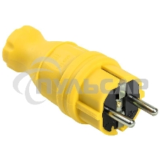 Вилка прямая ОМЕГА ВБп3-1-0м IP44 каучук жел. ИЭК PKR01-016-2-K05