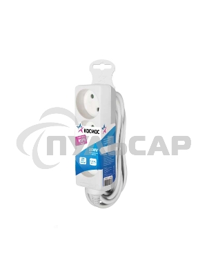 Удлинитель Космос 3х1.5м без заземл. 16А IP20 ПВС 2х1