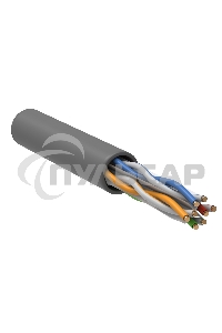 Кабель связи ITK витая пара U/UTP, кат.6, 4 пары 23AWG solid, 305м, ПВХ, серый