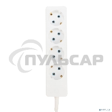 Удлинитель PROconnect 4 гнезда, 3 м, 3х0.75 мм², с/з, белый