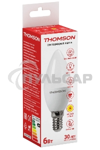 Лампа светодиодная Hiper THOMSON LED CANDLE 6W 480Lm E14 3000K TH-B2013