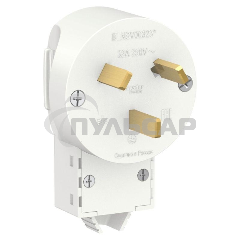 Вилка силовая СП BLANCA 2P+N 32А 250В белый SchE BLNSV003231