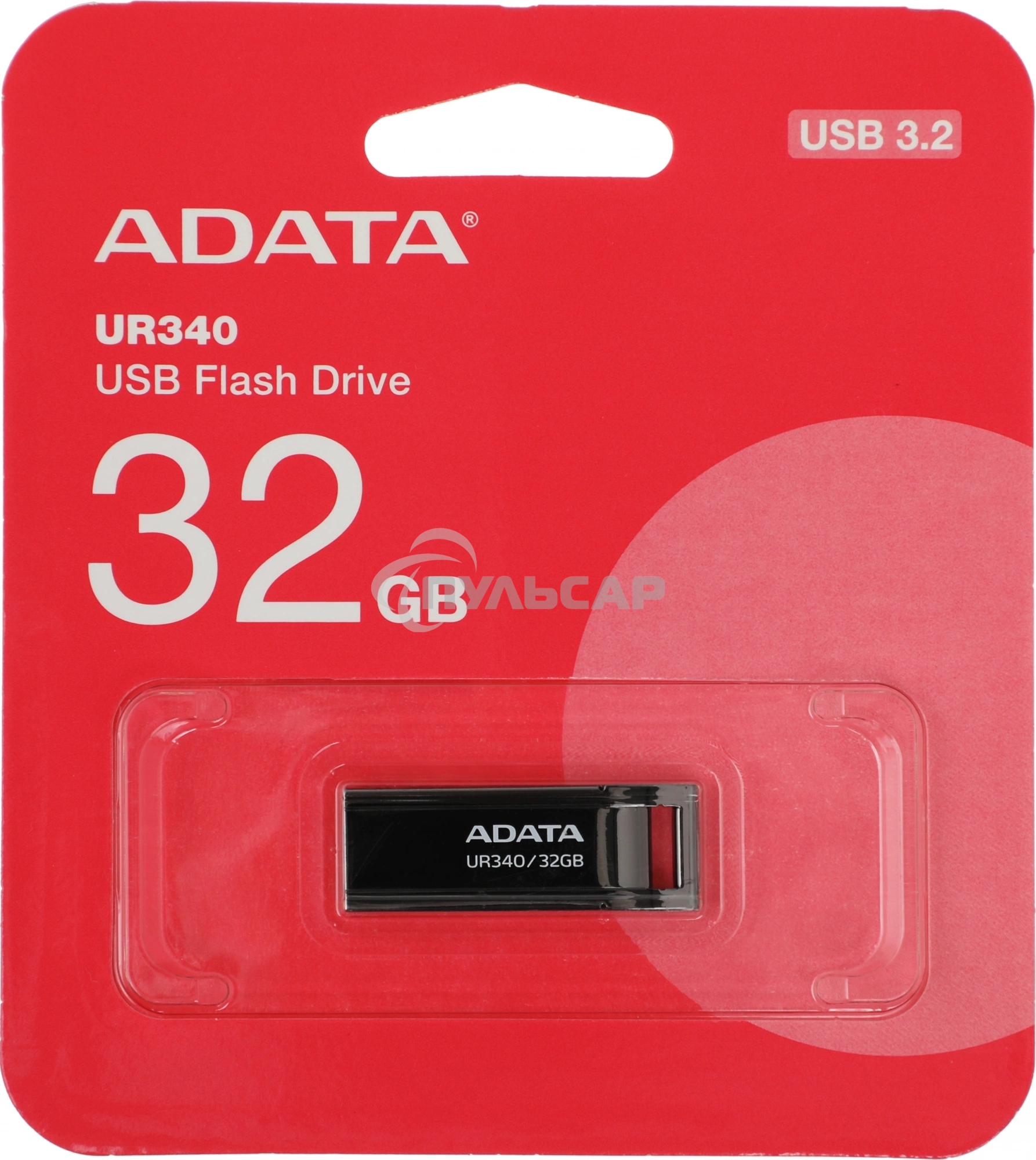 Флешка USB ADATA UR340 (AROY-UR340-32 GbK), 32 Gb, USB 3.2, R/W 100/30, черный
