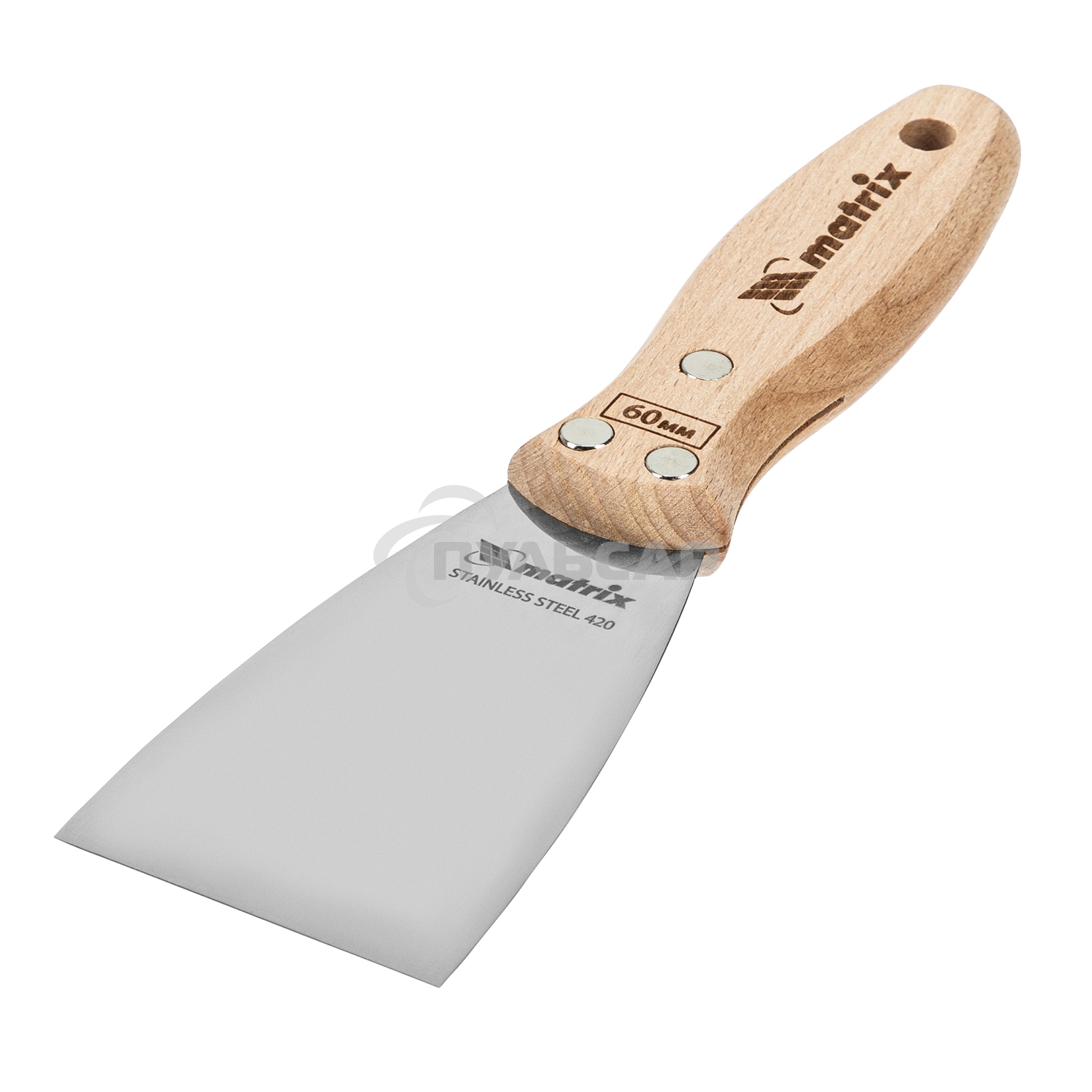 Шпательная лопатка Matrix из нержавеющей стали, 60 мм, буковая рукоятка, EFP