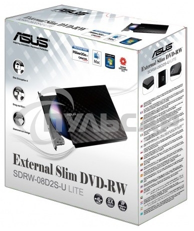 Оптический привод внешний DVD-RW Asus SDRW-08D2S-U белый USB внешний RTL