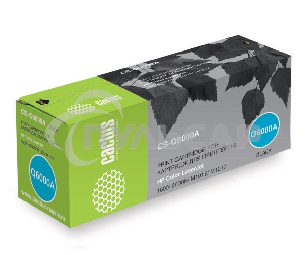Картридж лазерный Cactus CS-Q6000A черный (2500 стр.) для HP 1600/2600N/M1015/M1017