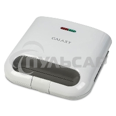Сэндвич-тостер Galaxy Line GL 2962, белый, с несъемными пластинами, 800 Вт, индикаторы нагрева и сети, антипригарное покрытие рабочей поверхности, теплоизолированный корпус, прорезиненные ножки, препятствующие скольжению