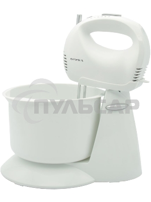 Миксер SUPRA MXS-530 с чашей. 500 Вт. Режим Турбо. 5 скоростей. Две насадки: для взбивания яиц и крема и для замеса тяжелого теста. белый