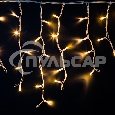 Гирлянда Neon-night Айсикл (Бахрома) светодиодная 5х0,7 м, с эффектом мерцания, 152 LED, белый провод каучук, теплое белое свечение