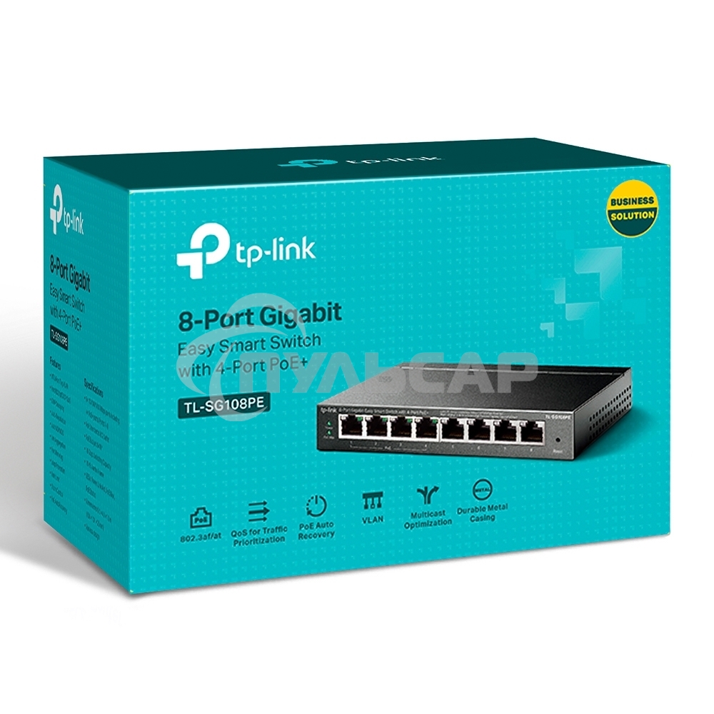 Коммутатор TP-Link SMB TL-SG108PE Easy Smart гигабитный 8-портовый коммутатор с 4 портами PoE