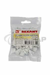Крепеж кабеля круглый 9 мм, белый (упак. 50 шт) Rexant