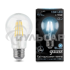 Лампа светодиодная Gauss Filament А60 E27 10Вт 4100К