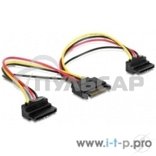 Кабель Gembird/CablexpertКабель питания SATA, 15см, 15pin (M)/2x15pin(F) на 2 SATA устройства, угловой разъем (CC-SATAM2F-02)