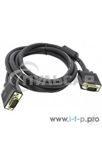 Кабель монитор - SVGA card (15M -15M) 3м 2 фильтра ExeGate позолоченные контакты, экранирование