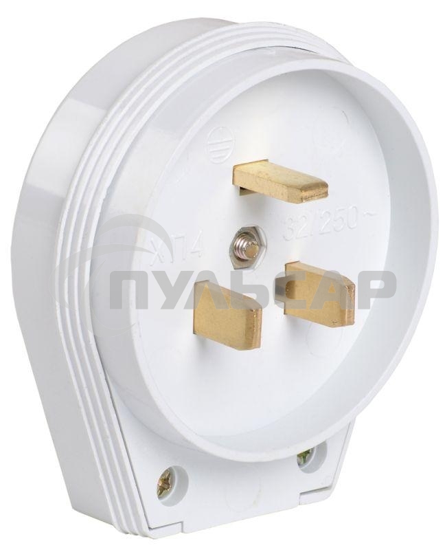 Вилка ВПпл10-01-Ст разборная для плиты 32А с заземл. контактом бел. ИЭК EVP10-32-01-K01