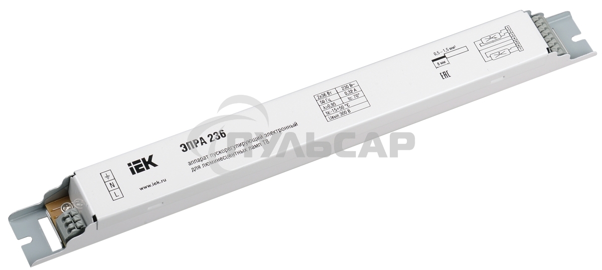 Электронный пускорегулирующий аппарат IEK 236 для линейных ЛЛ Т8