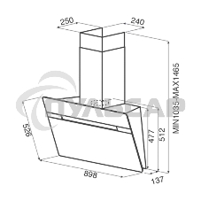 Вытяжка каминная JET AIR VIKI WH/A/90 / Декоративный дизайн, 90 см, 1200 куб.м., сенсорное управление, белая