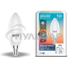 Лампа Светодиодная Gauss Smart Home DIM CCT E14 C37 5 Вт
