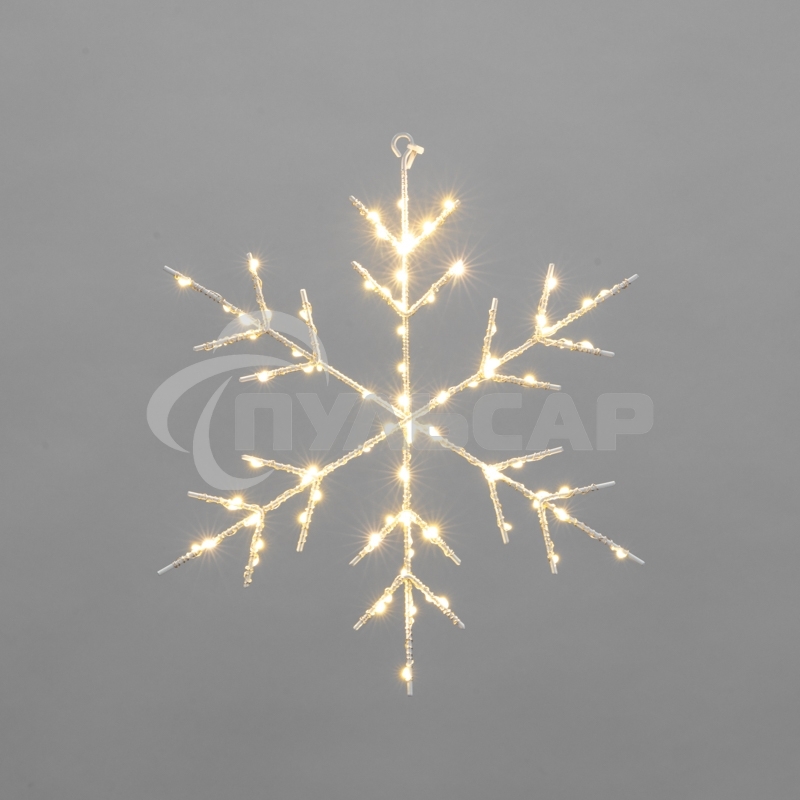 Светодиодная подвесная фигура Neon-night Снежинка на металлическом каркасе, цвет теплый белый