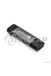 Устройство чтения/записи карт памяти ExeGate CR-201CA (кабель-адаптер USB Type-A/Type-C --> Card Reader, поддержка стандартов: SD/SDHC/MMCII/RS MMC, Micro SD/ Micro SDHC/Micro SDXC, Plug&Play, серый)