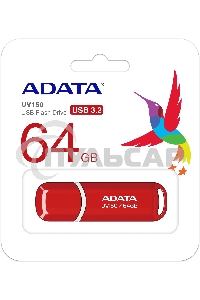 Флешка USB ADATA UV150 (AUV150-64G-RRD), 64 Gb, USB 3.0, R/W 100/30, красный