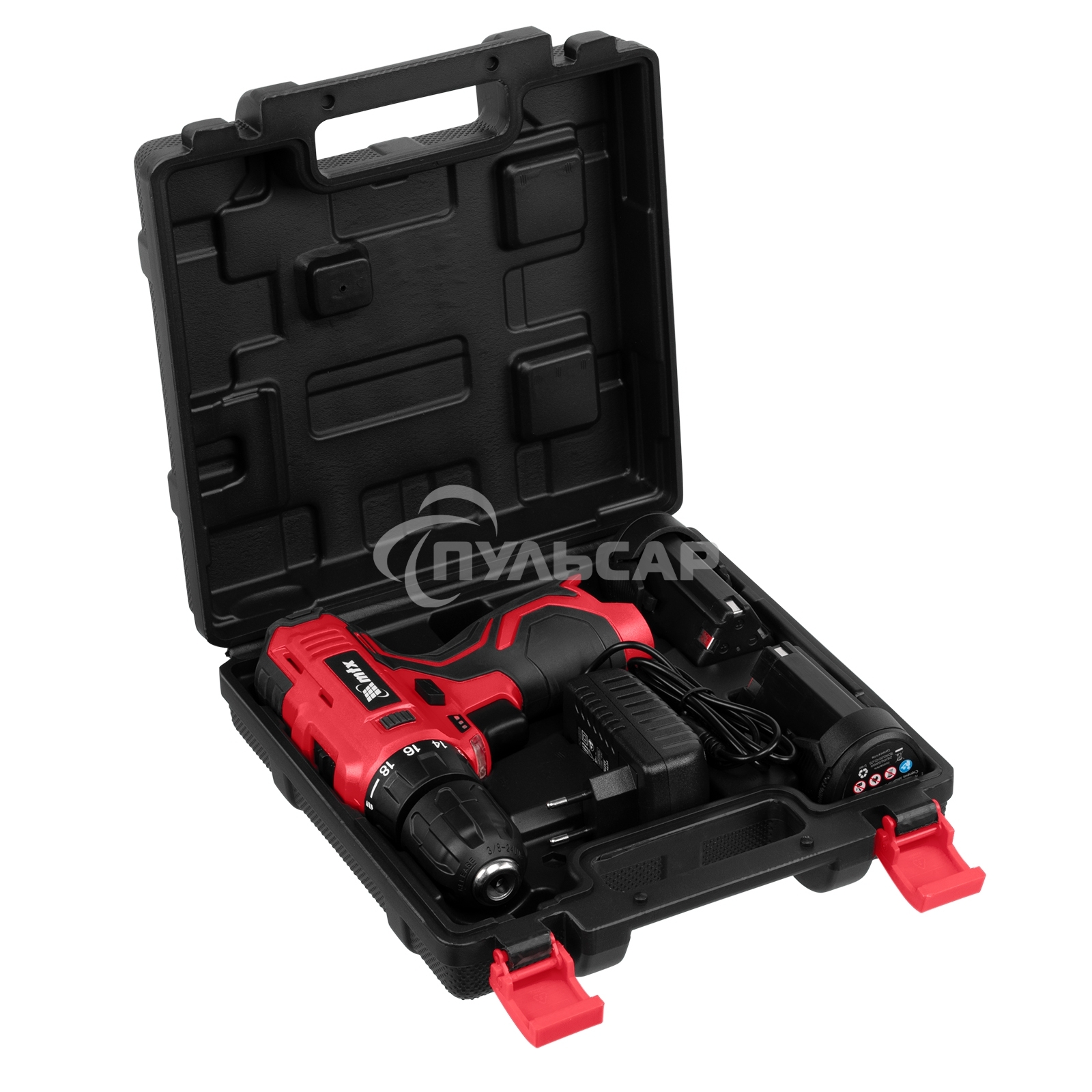 Дрель-шуруповерт MTX MCDL-12-02P, Аккумуляторная, 12В, 2 АКБ, Кейс