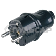 Вилка прямая ВПп10-02-Ст разборная с заземл. контактом 16А черный ИЭК EVP10-16-01-K02