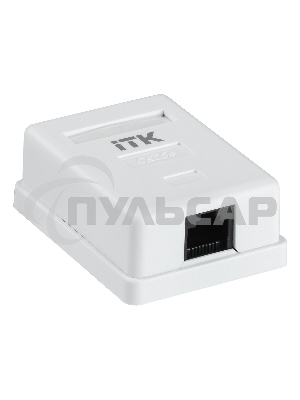 Настенная информационная розетка RJ45 8P8C, кат.5Е, UTP, 1-порт, белая 