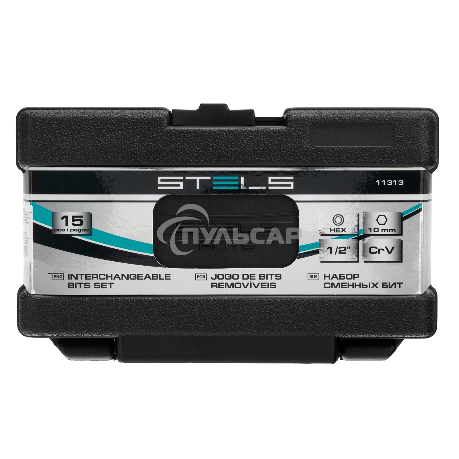 Набор бит STELS 11313hex хвостовик-шестигранник 1/2'' crv 10мм 15предм.