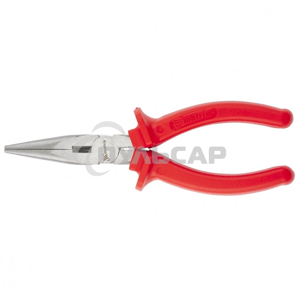 Длинногубцы Matrix Econom, 180 мм, прямые шлифованные, пластмассовые рукоятки