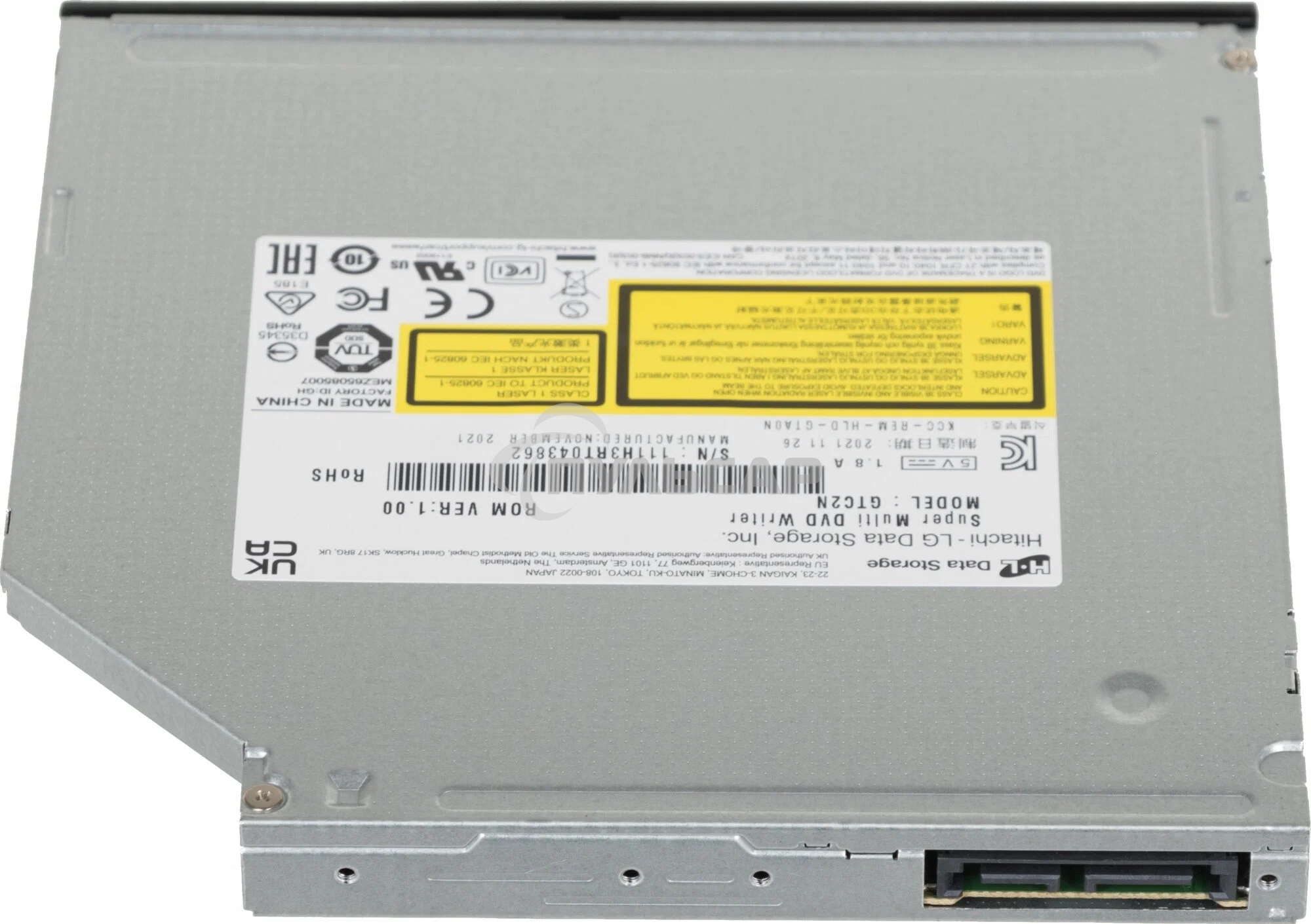 Оптический привод LG DVD-RW SATA Slim черный, 12.7 мм, OEM